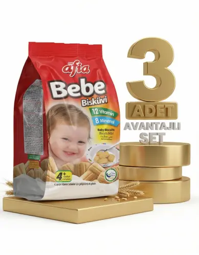 Afia Bebe Bisküvisi Vitamin Katkılı 3x150 Gr - Afia