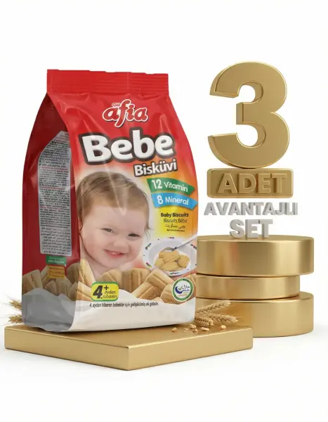 Afia Bebe Bisküvisi Vitamin Katkılı 3x150 Gr - 1