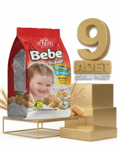 Afia Bebe Bisküvisi Vitamin Katkılı 9x150 Gr - Afia