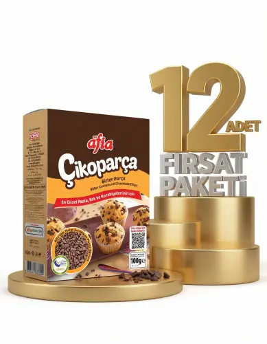Afia Çikoparça Bitter Parça Çikolata 12x100 Gr - Afia