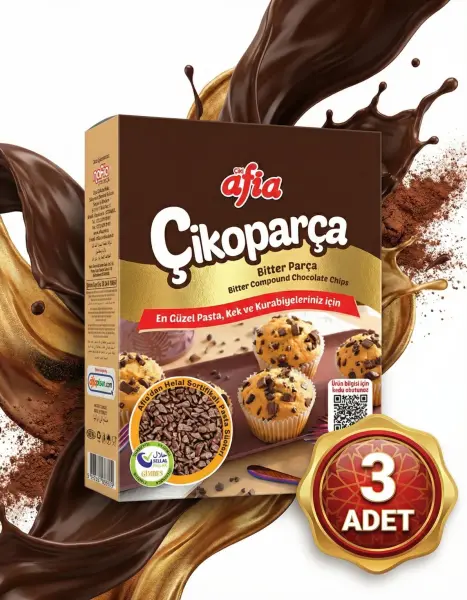 Afia Çikoparça Bitter Parça Çikolata 3x100 Gr - 2