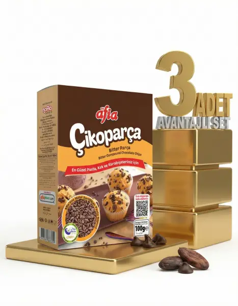 Afia Çikoparça Bitter Parça Çikolata 3x100 Gr - 1