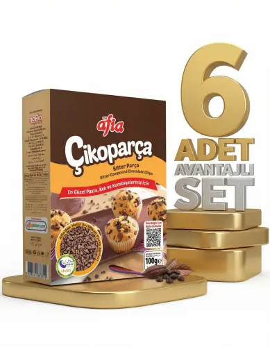Afia Çikoparça Bitter Parça Çikolata 6x100 Gr - Afia