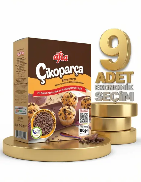 Afia Çikoparça Bitter Parça Çikolata 9x100 Gr - 1