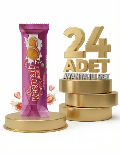 Afia Çilek Kremalı Sandviç Bisküvi 24x60 Gr - AFİA