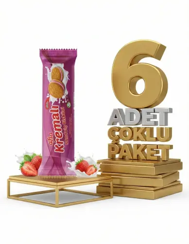 Afia Çilek Kremalı Sandviç Bisküvi 6x60 Gr - AFİA