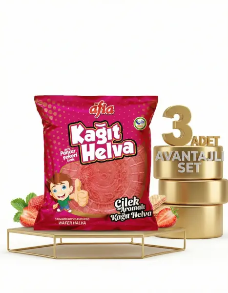 Afia Çilekli Kağıt Helva 3x45 Gr - 1