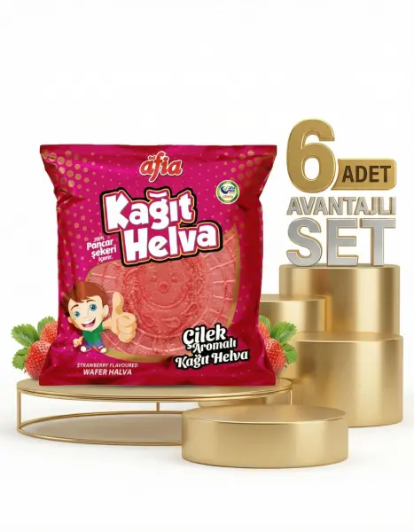 Afia Çilekli Kağıt Helva 6x45 Gr - 1