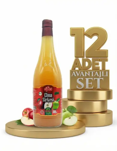 Afia Elma Sirkesi Cam Şişe 12x1 Lt - Afia