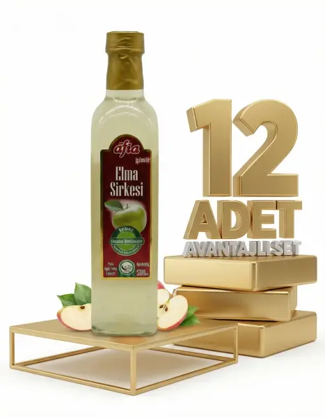 Afia Elma Sirkesi Cam Şişe 12x500 Ml - 1