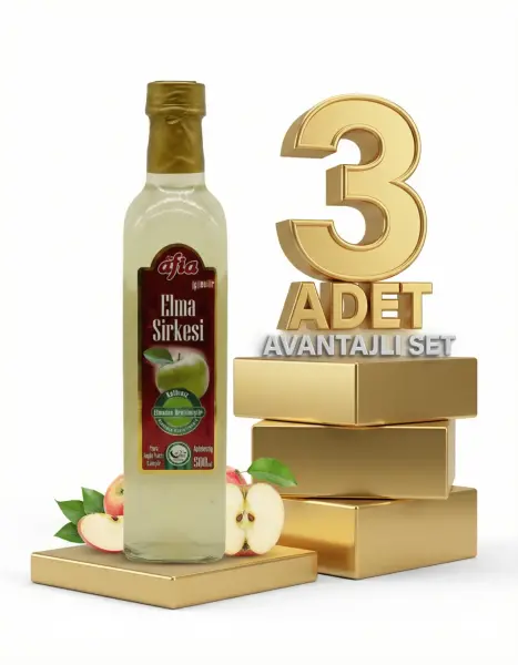 Afia Elma Sirkesi Cam Şişe 3x500 Ml - 1