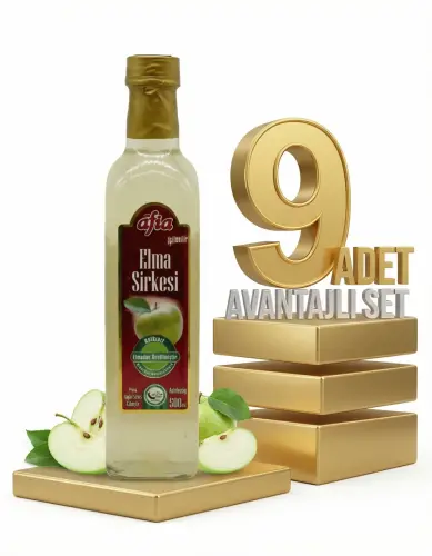 Afia Elma Sirkesi Cam Şişe 9x500 Ml - Afia