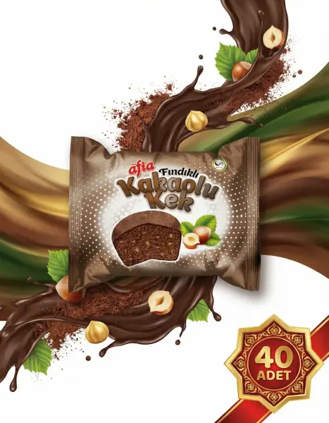 Afia Fındık Kakaolu Kek 40x40 Gr - 2