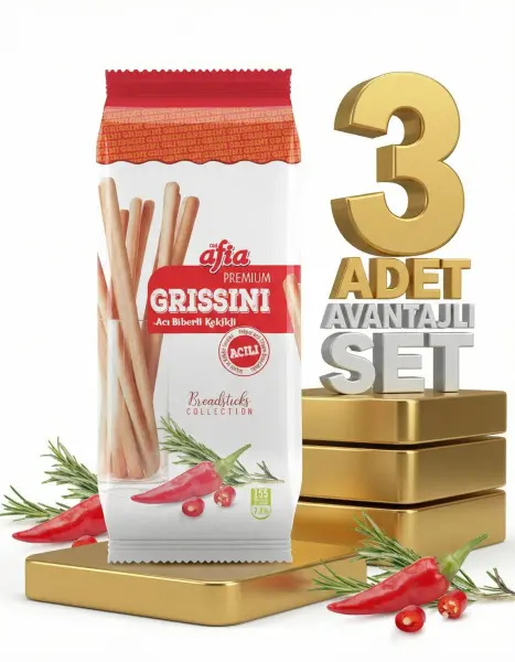 Afia Grissini Acı Biberli 3x60 Gr - 1