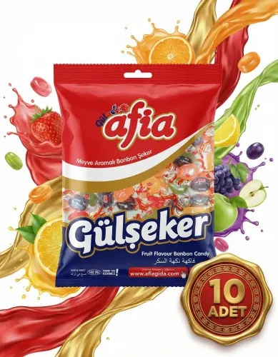 Afia Gülşeker Karışık Meyve Aromalı Şeker 10x175 Gr - 2