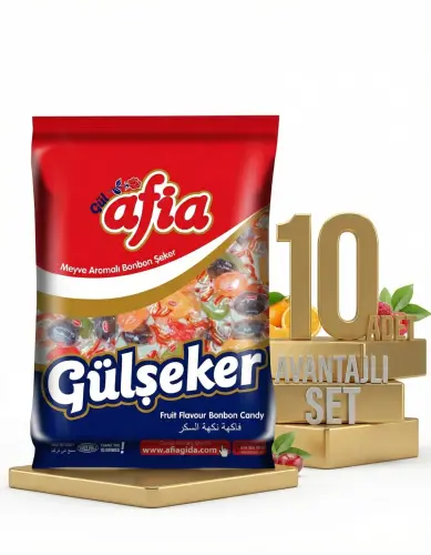 Afia Gülşeker Karışık Meyve Aromalı Şeker 10x175 Gr - 1