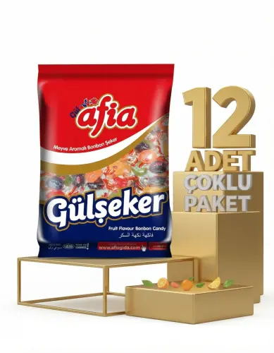 Afia Gülşeker Karışık Meyve Aromalı Şeker 12x175 Gr - Afia