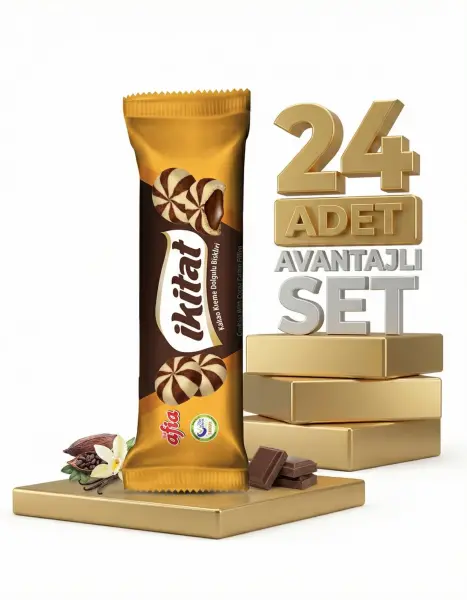 Afia İkitat Kakao Krema Dolgulu Bisküvi 24x75 Gr - 1