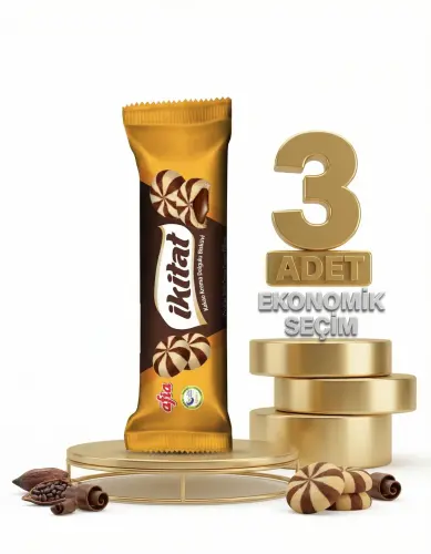 Afia İkitat Kakao Krema Dolgulu Bisküvi 3x75 Gr - Afia