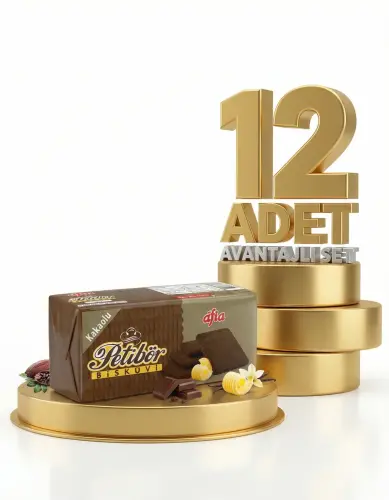 Afia Kakaolu Petibör Bisküvi 12x180 Gr - Afia