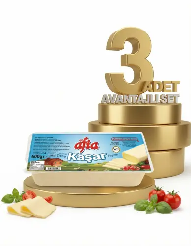 Afia Kaşar Peyniri 3x600 Gr - Afia