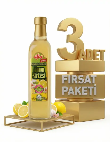 Afia Limon Sirkesi Cam Şişe 3x500 Ml - 1