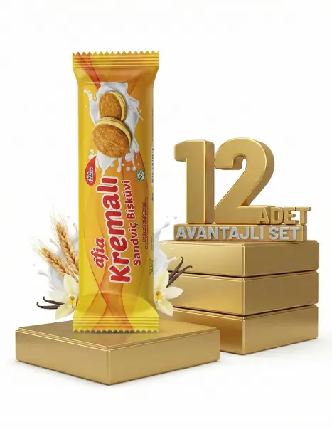 Afia Muz Kremalı Sandviç Bisküvi 12x60 Gr - 1