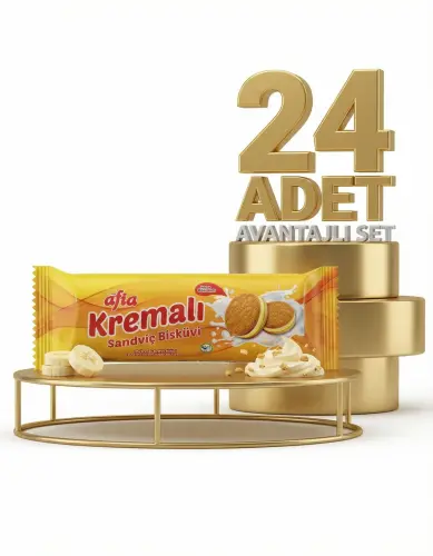 Afia Muz Kremalı Sandviç Bisküvi 24x60 Gr - 1