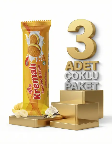 Afia Muz Kremalı Sandviç Bisküvi 3x60 Gr - 1