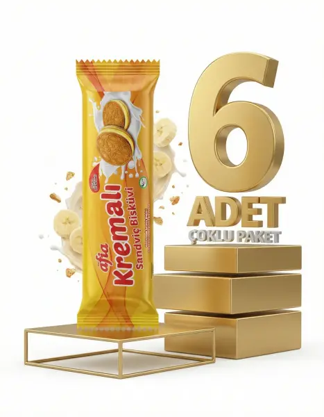 Afia Muz Kremalı Sandviç Bisküvi 6x60 Gr - 1