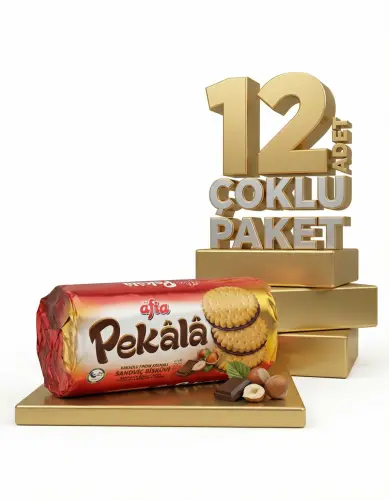 Afia Pekala Kakaolu Fındık Kremalı Sandviç Bisküvi 12x200 Gr - Afia