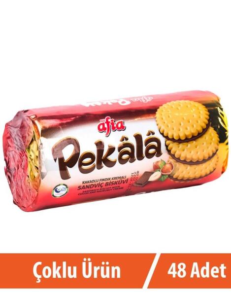 Afia Pekala Kakaolu Fındık Kremalı Sandviç Bisküvi 48x200 Gr - 1