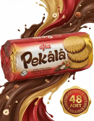 Afia Pekala Kakaolu Fındık Kremalı Sandviç Bisküvi 48x200 Gr - 2