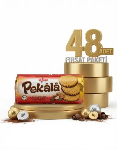 Afia Pekala Kakaolu Fındık Kremalı Sandviç Bisküvi 48x200 Gr - 1