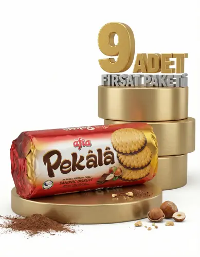 Afia Pekala Kakaolu Fındık Kremalı Sandviç Bisküvi 9x200 Gr - Afia