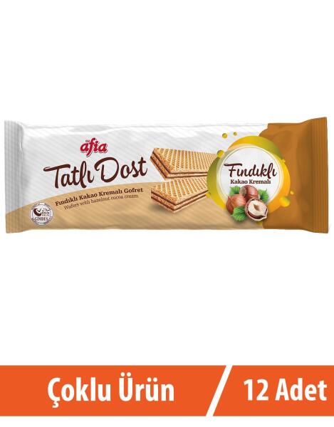 Afia Tatlı Dost Fındıklı Kakao Kremalı Gofret 12x140 Gr - 1