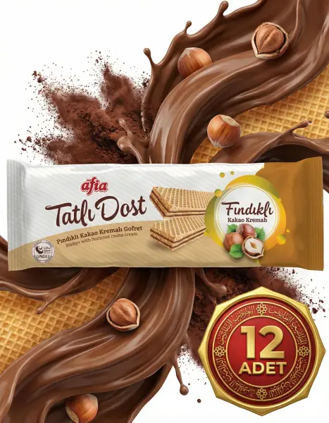 Afia Tatlı Dost Fındıklı Kakao Kremalı Gofret 12x140 Gr - 2