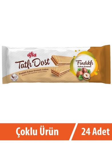 Afia Tatlı Dost Fındıklı Kakao Kremalı Gofret 24x140 Gr - Afia