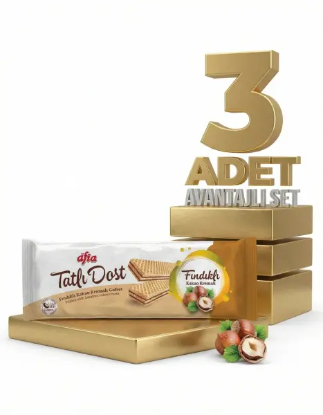 Afia Tatlı Dost Fındıklı Kakao Kremalı Gofret 3x140 Gr - 1