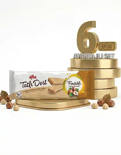 Afia Tatlı Dost Fındıklı Kakao Kremalı Gofret 6x140 Gr - Afia