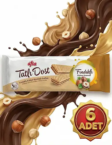 Afia Tatlı Dost Fındıklı Kakao Kremalı Gofret 6x140 Gr - 2