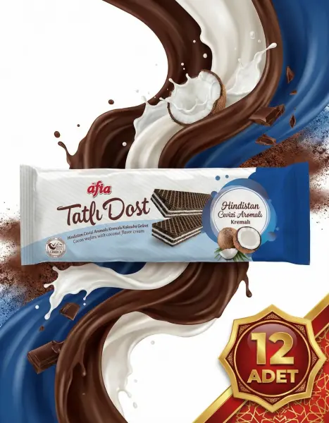 Afia Tatlı Dost Hindistan Cevizli Gofret 12x140 Gr - 2