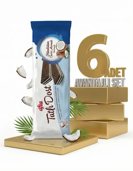 Afia Tatlı Dost Hindistan Cevizli Gofret 6x140 Gr - 1