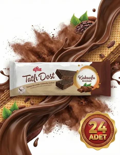 Afia Tatlı Dost Kakao Kremalı Gofret 24x140 Gr - 3