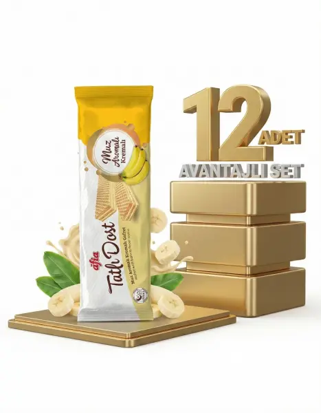 Afia Tatlı Dost Muz Kremalı Gofret 12x140 Gr - 1