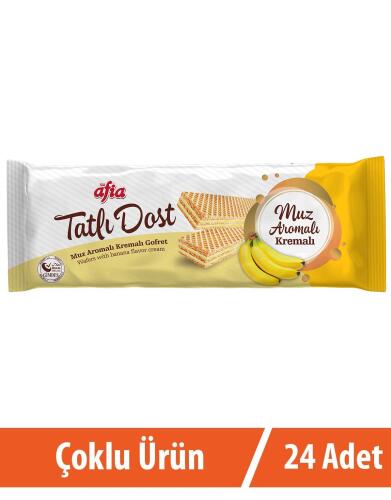 Afia Tatlı Dost Muz Kremalı Gofret 24x140 Gr - Afia