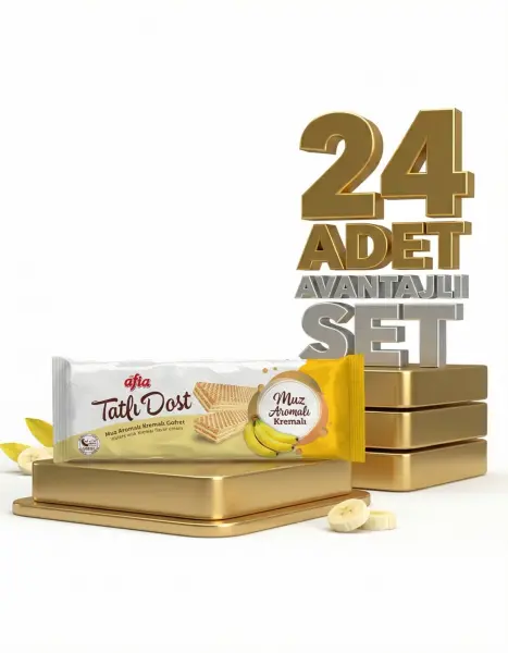 Afia Tatlı Dost Muz Kremalı Gofret 24x140 Gr - 2