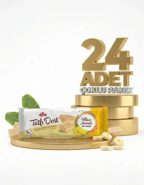 Afia Tatlı Dost Muz Kremalı Gofret 24x140 Gr - 1