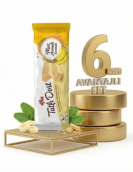 Afia Tatlı Dost Muz Kremalı Gofret 6x140 Gr - 1