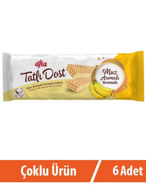 Afia Tatlı Dost Muz Kremalı Gofret 6x140 Gr - 1
